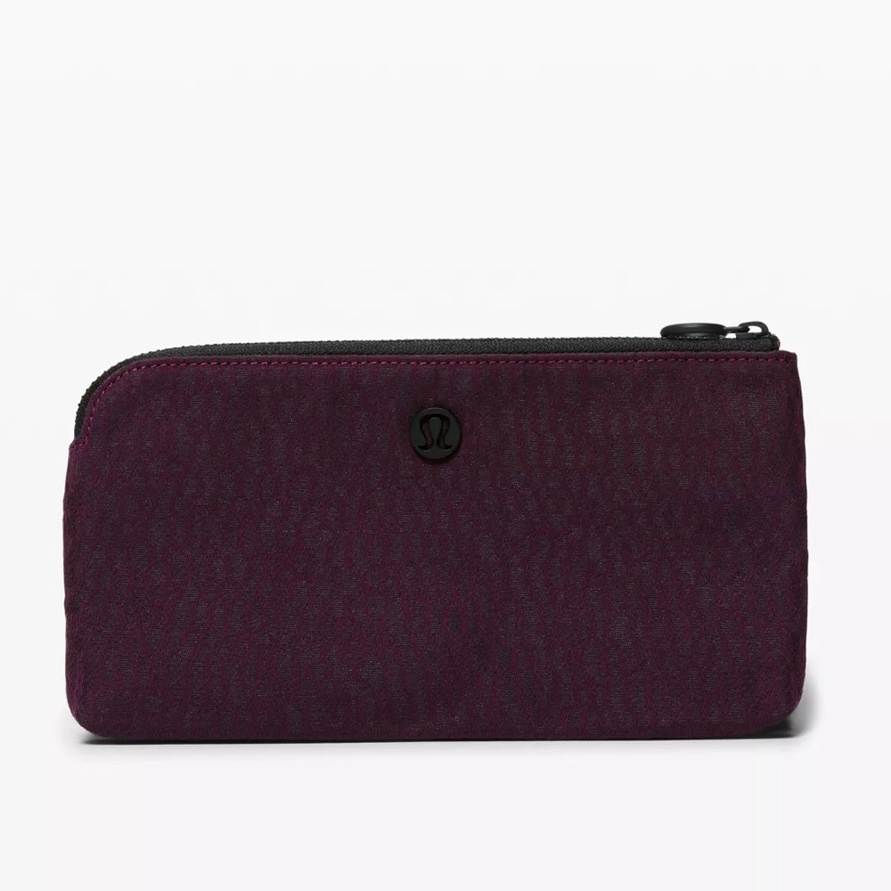 lululemon athletica Test of Time Travel Dark Purple Jacquard Zip Wallet Clutch